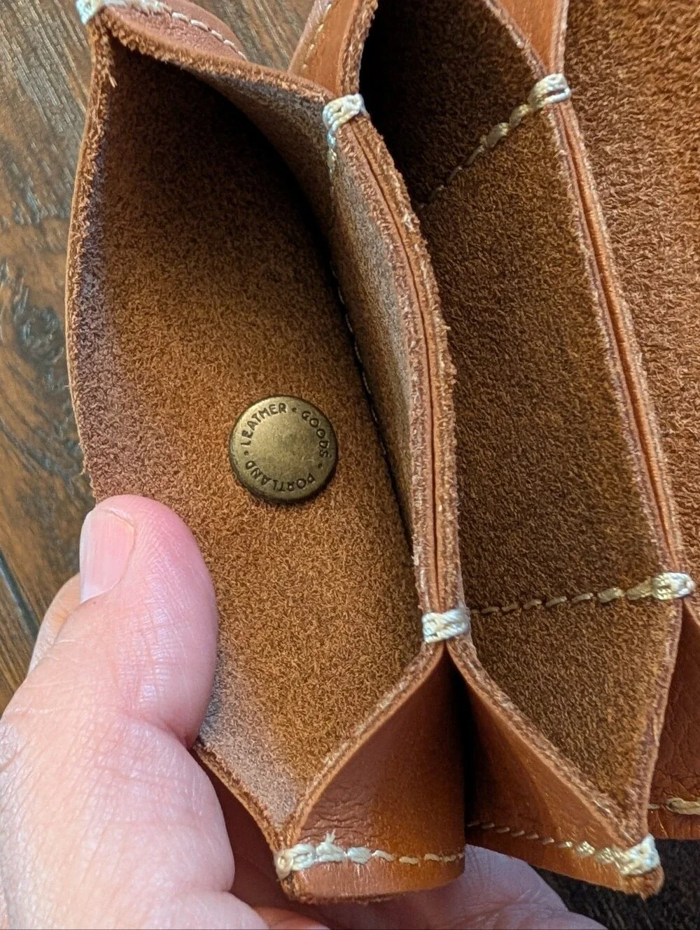 EUC Portland Leather Goods Company Lovebug Genuine Leather Credit Card Wallet